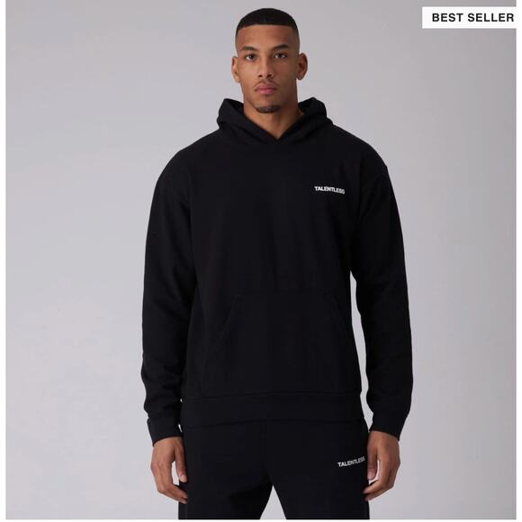 Talentless Mens Black & White Logo Hoodie Size Small - Picture 10 of 10